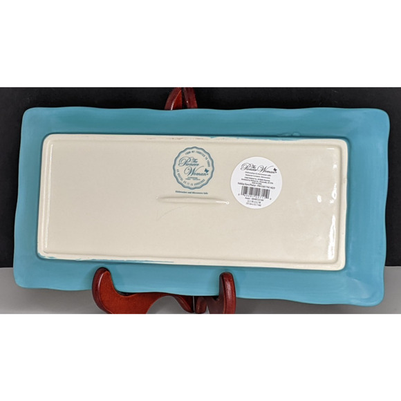 PIONEER WOMAN CHRISTMAS FARM BARN COW SERVING PLATTER TRAY 12" X 6" EUC - Picture 3 of 4